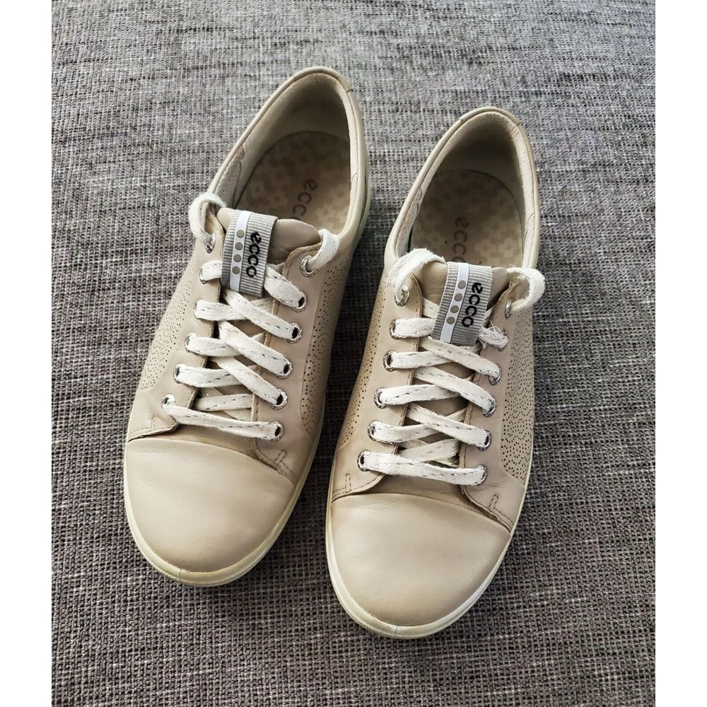 Ecco Womens Soft 7 Perf Tie Sneakers Shoes Brown Lace Up Leather Size 8